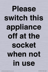 Please switch this appliance off at the socket when not in use